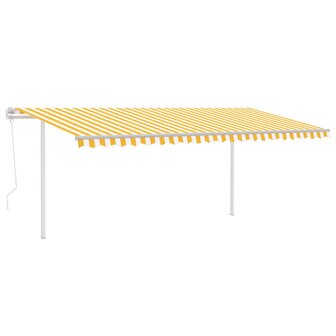 Luifel automatisch met LED en windsensor 5x3 m geel en wit 2