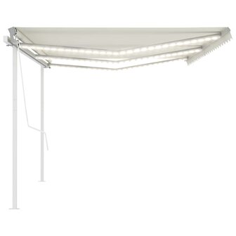 Luifel automatisch met LED en windsensor 6x3 m cr&egrave;mekleurig 5