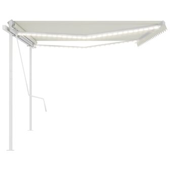 Luifel automatisch met LED en windsensor 5x3,5 m cr&egrave;mekleurig 4