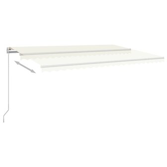 Luifel automatisch met LED en windsensor 5x3,5 m cr&egrave;mekleurig 5