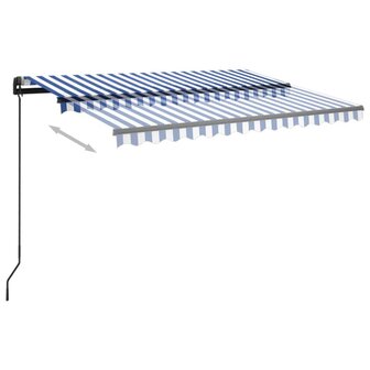 Luifel automatisch met LED en windsensor 3x2,5 m blauw en wit 4