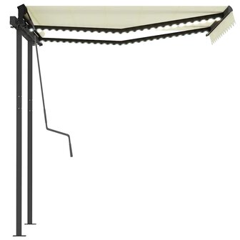Luifel automatisch met LED en windsensor 3x2,5 m cr&egrave;mekleurig 6