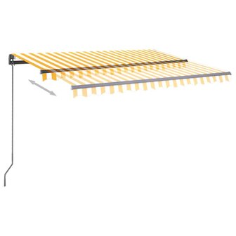 Luifel automatisch met LED en windsensor 3x2,5 m geel en wit 4