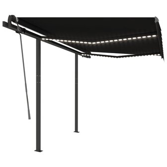 Luifel automatisch met LED en windsensor 3x2,5 m antracietkleur 2