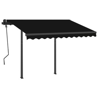 Luifel automatisch met LED en windsensor 3x2,5 m antracietkleur 3