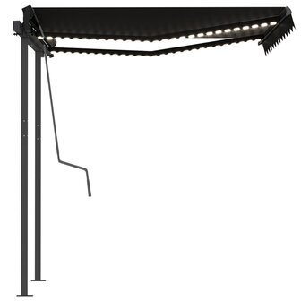 Luifel automatisch met LED en windsensor 3x2,5 m antracietkleur 6