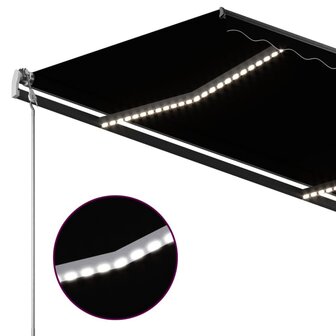 Luifel automatisch met LED en windsensor 3x2,5 m antracietkleur 7