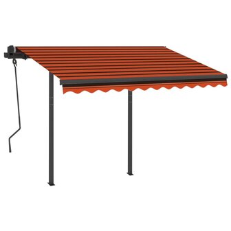 Luifel automatisch met LED en windsensor 3x2,5 m oranje bruin 3