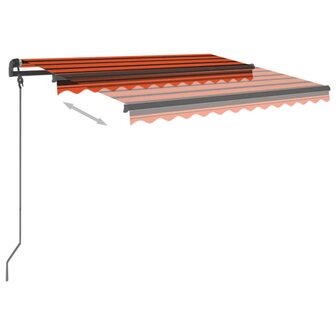 Luifel automatisch met LED en windsensor 3x2,5 m oranje bruin 4