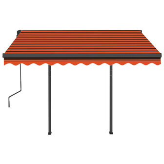 Luifel automatisch met LED en windsensor 3x2,5 m oranje bruin 5