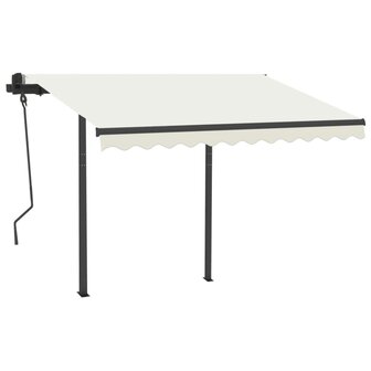 Luifel automatisch met LED en windsensor 3,5x2,5 m cr&egrave;mekleurig 3