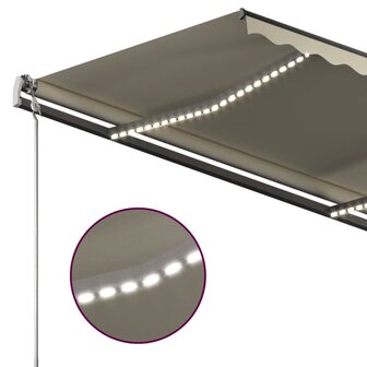 Luifel automatisch met LED en windsensor 3,5x2,5 m cr&egrave;mekleurig 7