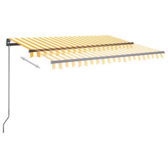 Luifel automatisch met LED en windsensor 3,5x2,5 m geel en wit 4