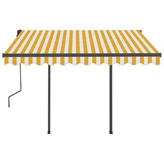 Luifel automatisch met LED en windsensor 3,5x2,5 m geel en wit 5
