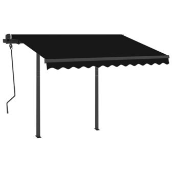 Luifel automatisch met LED en windsensor 3,5x2,5 m antraciet 3