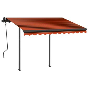 Luifel automatisch met LED en windsensor 3,5x2,5 m oranje bruin 3