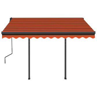 Luifel automatisch met LED en windsensor 3,5x2,5 m oranje bruin 5