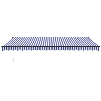 Luifel automatisch uitschuifbaar 5x3 m blauw en wit 3