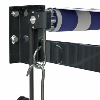 Luifel automatisch uitschuifbaar 5x3 m blauw en wit 7