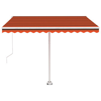 Luifel vrijstaand handmatig uittrekbaar 300x250 cm oranje bruin 6