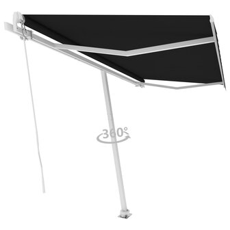 Luifel vrijstaand handmatig uittrekbaar 450x300 cm antraciet 3