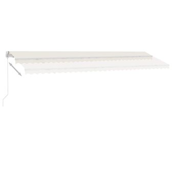 Luifel vrijstaand handmatig uittrekbaar 600x300 cm cr&egrave;mekleurig 4