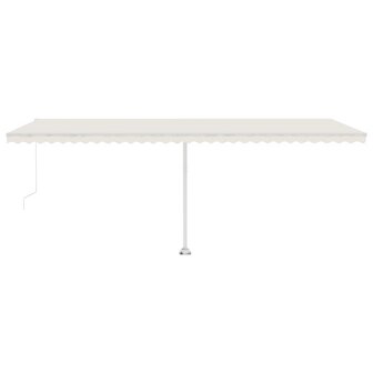 Luifel vrijstaand handmatig uittrekbaar 600x300 cm cr&egrave;mekleurig 5