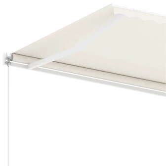 Luifel vrijstaand handmatig uittrekbaar 600x300 cm cr&egrave;mekleurig 7