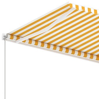 Luifel vrijstaand handmatig uittrekbaar 600x300 cm geel en wit 7