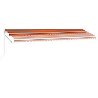 Luifel vrijstaand handmatig uittrekbaar 600x300 cm oranje bruin 4