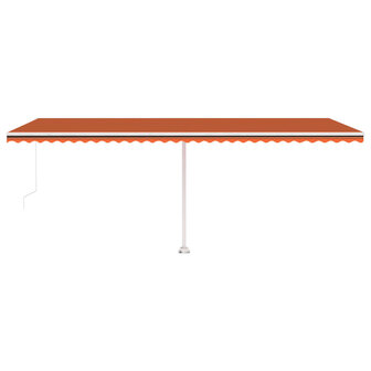 Luifel vrijstaand handmatig uittrekbaar 600x300 cm oranje bruin 5