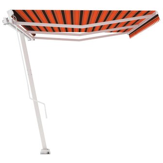 Luifel vrijstaand handmatig uittrekbaar 600x300 cm oranje bruin 6