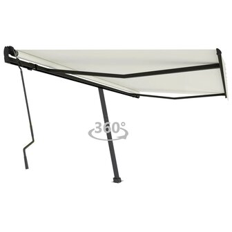 Luifel vrijstaand handmatig uittrekbaar 450x300 cm cr&egrave;mekleurig 1