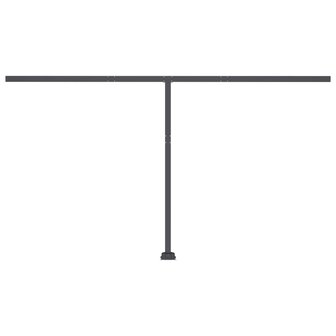 Luifel vrijstaand handmatig uittrekbaar 450x300 cm cr&egrave;mekleurig 8