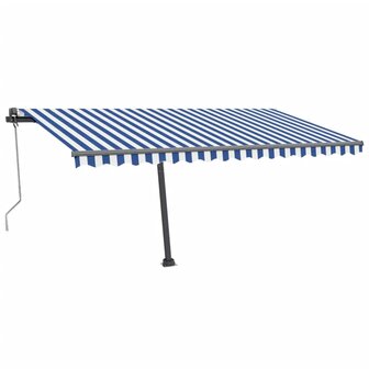 Luifel vrijstaand automatisch 450x300 cm blauw en wit 2