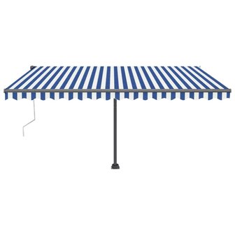 Luifel vrijstaand automatisch 450x300 cm blauw en wit 3