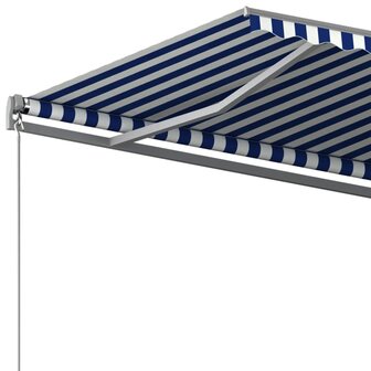 Luifel vrijstaand automatisch 450x300 cm blauw en wit 6