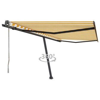Luifel vrijstaand automatisch 450x300 cm geel en wit 1