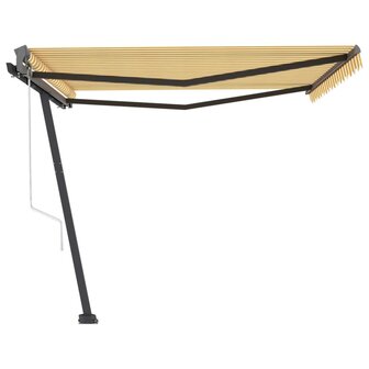 Luifel vrijstaand automatisch 450x300 cm geel en wit 2