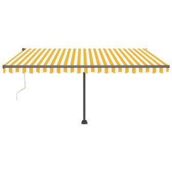 Luifel vrijstaand automatisch 450x300 cm geel en wit 3