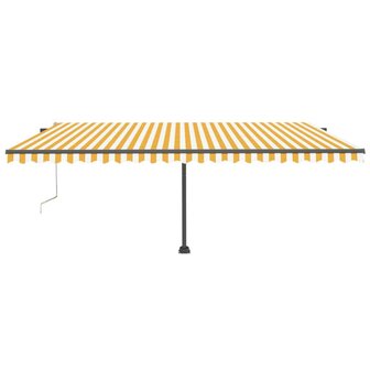 Luifel vrijstaand automatisch 500x300 cm geel en wit 4