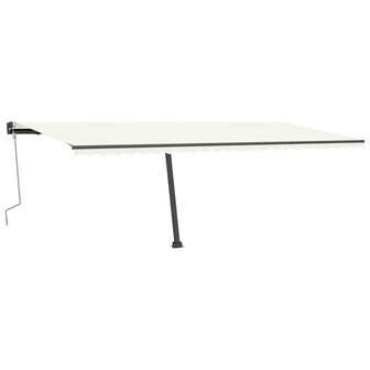 Luifel vrijstaand handmatig uittrekbaar 600x300 cm cr&egrave;mekleurig 3