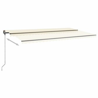 Luifel vrijstaand handmatig uittrekbaar 600x300 cm cr&egrave;mekleurig 6