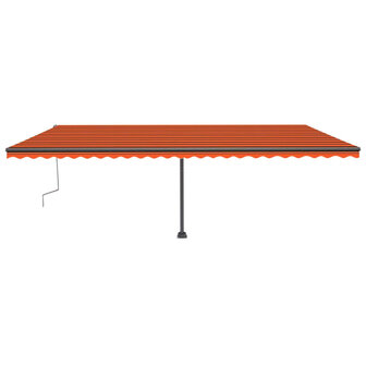 Luifel vrijstaand handmatig uittrekbaar 600x300 cm oranje bruin 4