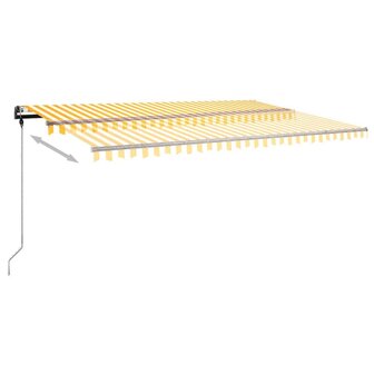 Luifel vrijstaand handmatig uittrekbaar 500x350 cm geel en wit 5