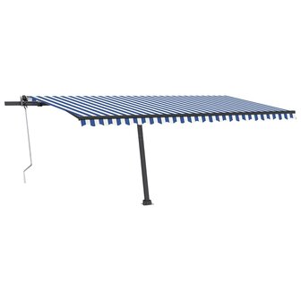 Luifel vrijstaand automatisch 500x350 cm blauw en wit 2
