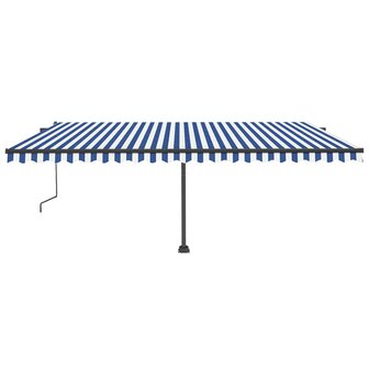 Luifel vrijstaand automatisch 500x350 cm blauw en wit 3