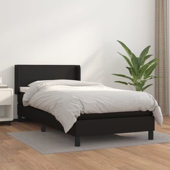 Boxspring met matras kunstleer zwart 80x200 cm 1