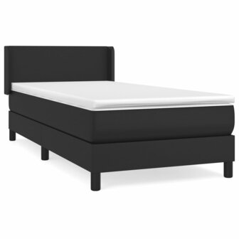 Boxspring met matras kunstleer zwart 80x200 cm 2