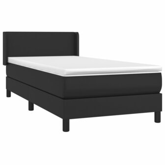 Boxspring met matras kunstleer zwart 80x200 cm 3
